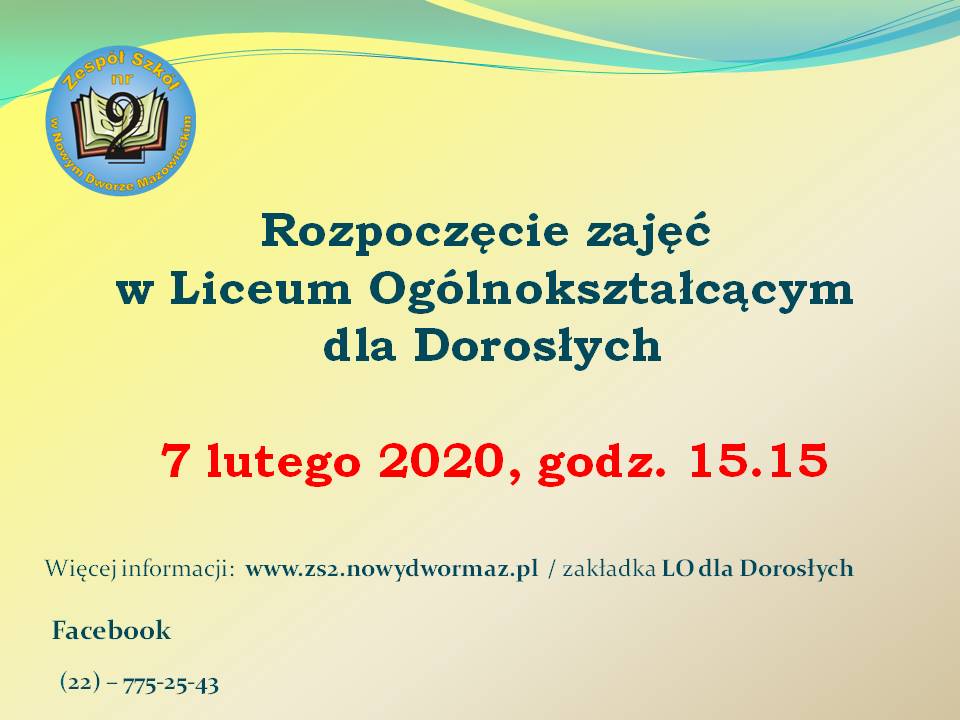 Rozpoczcie zaj LOdD 7 lutego 2020