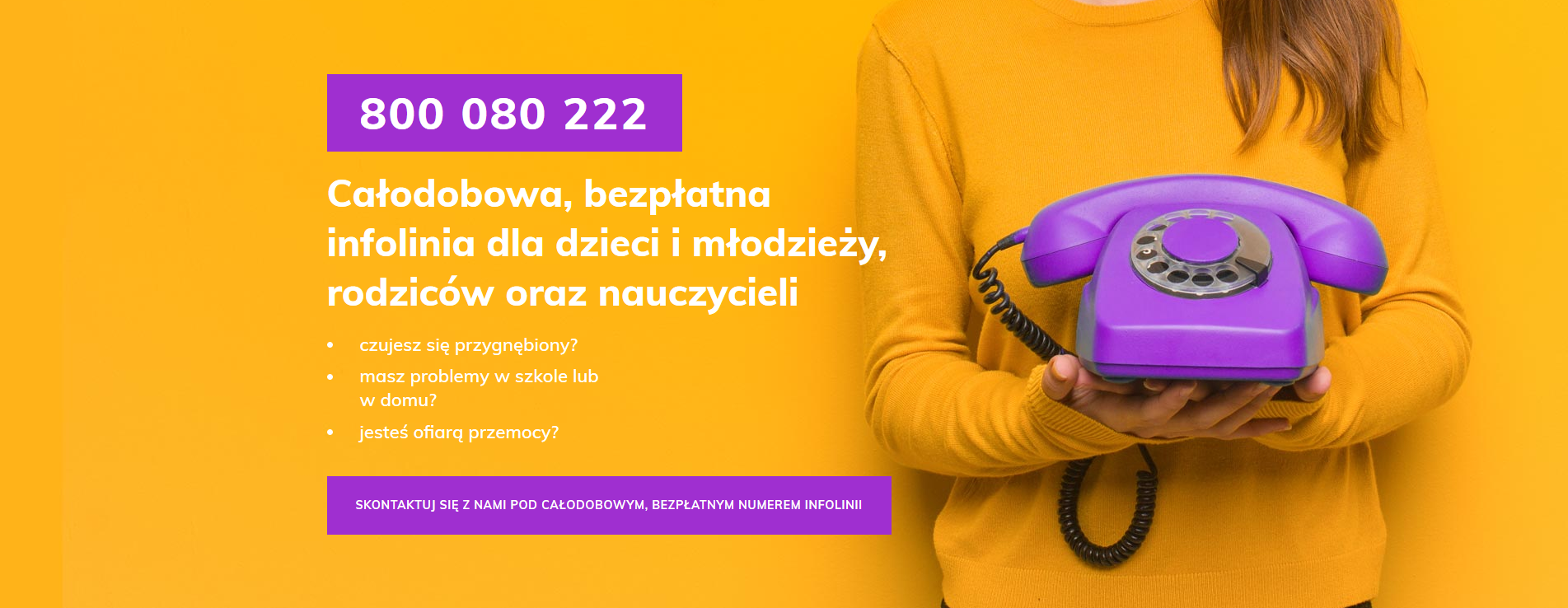 Screenshot 2019 10 25 800 080 222 Caodobowa bezpatna infolinia dla dzieci i modziey rodzicw oraz nauczycieli
