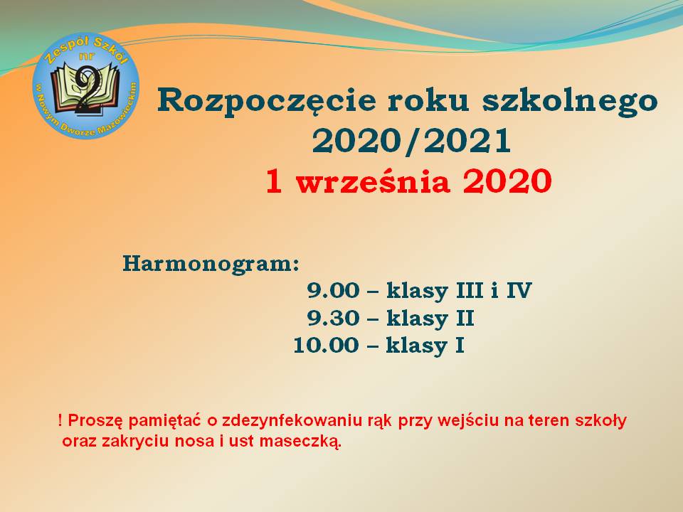 Rozpoczcie roku szkolnego 2020