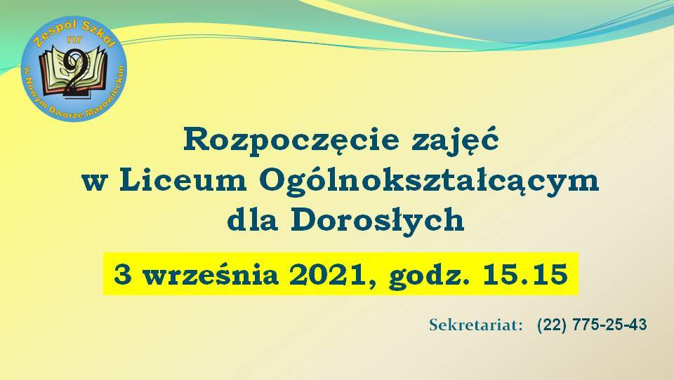 Rozpoczcie zaj w LOdlaDorosych 3wzrenia2021