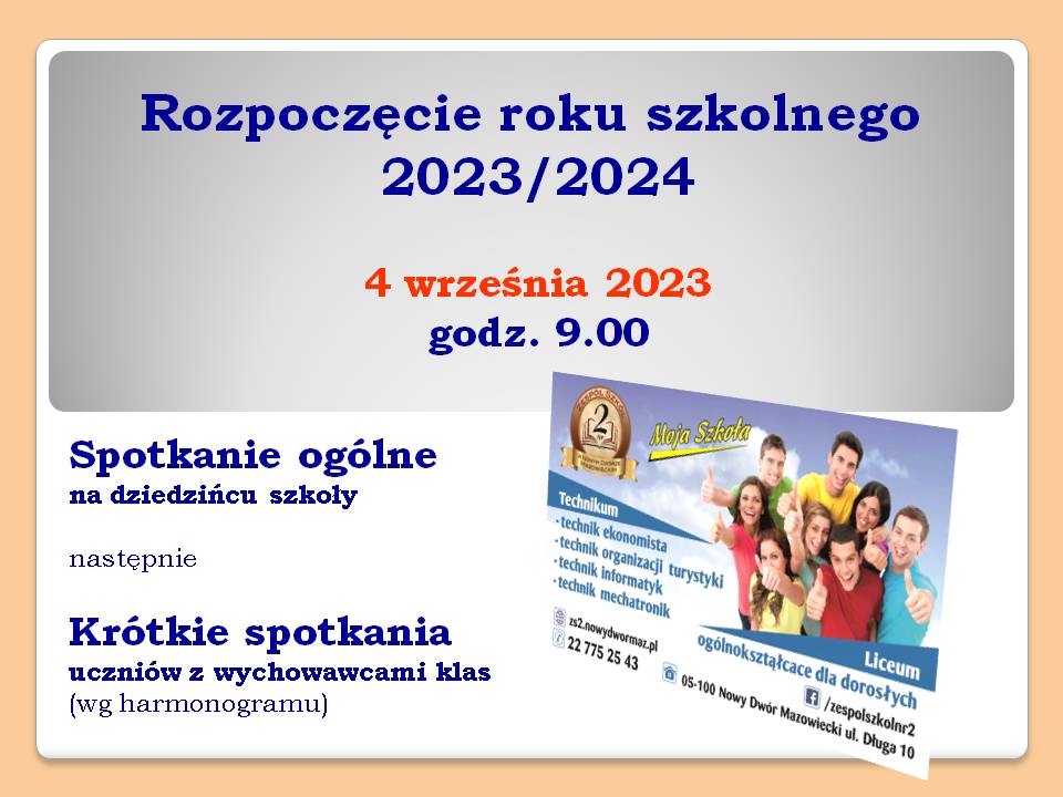 Rozpoczcie roku szkolnego2023 2024